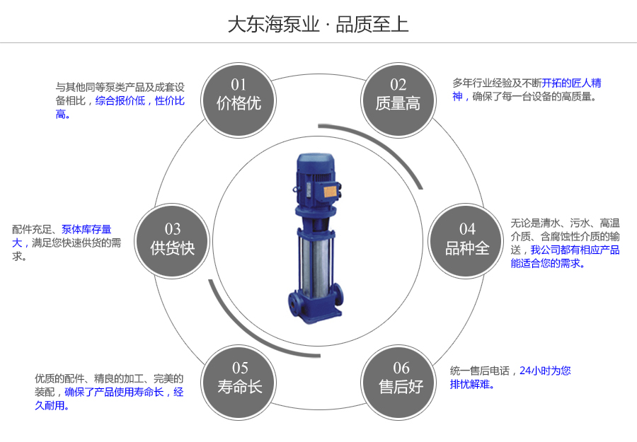 大東海泵業(yè)GDL型立式管道多級(jí)泵質(zhì)量保證圖